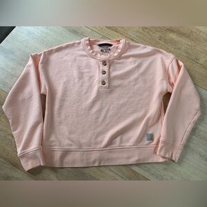 Carhartt Loose Fit Light Pink Button Henley Sweatshirt szS